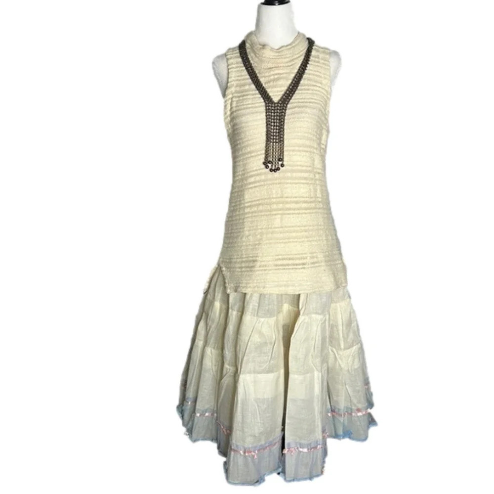 Anthropologie Dolan Cream Mock Neclk Sleeveless Knit Top